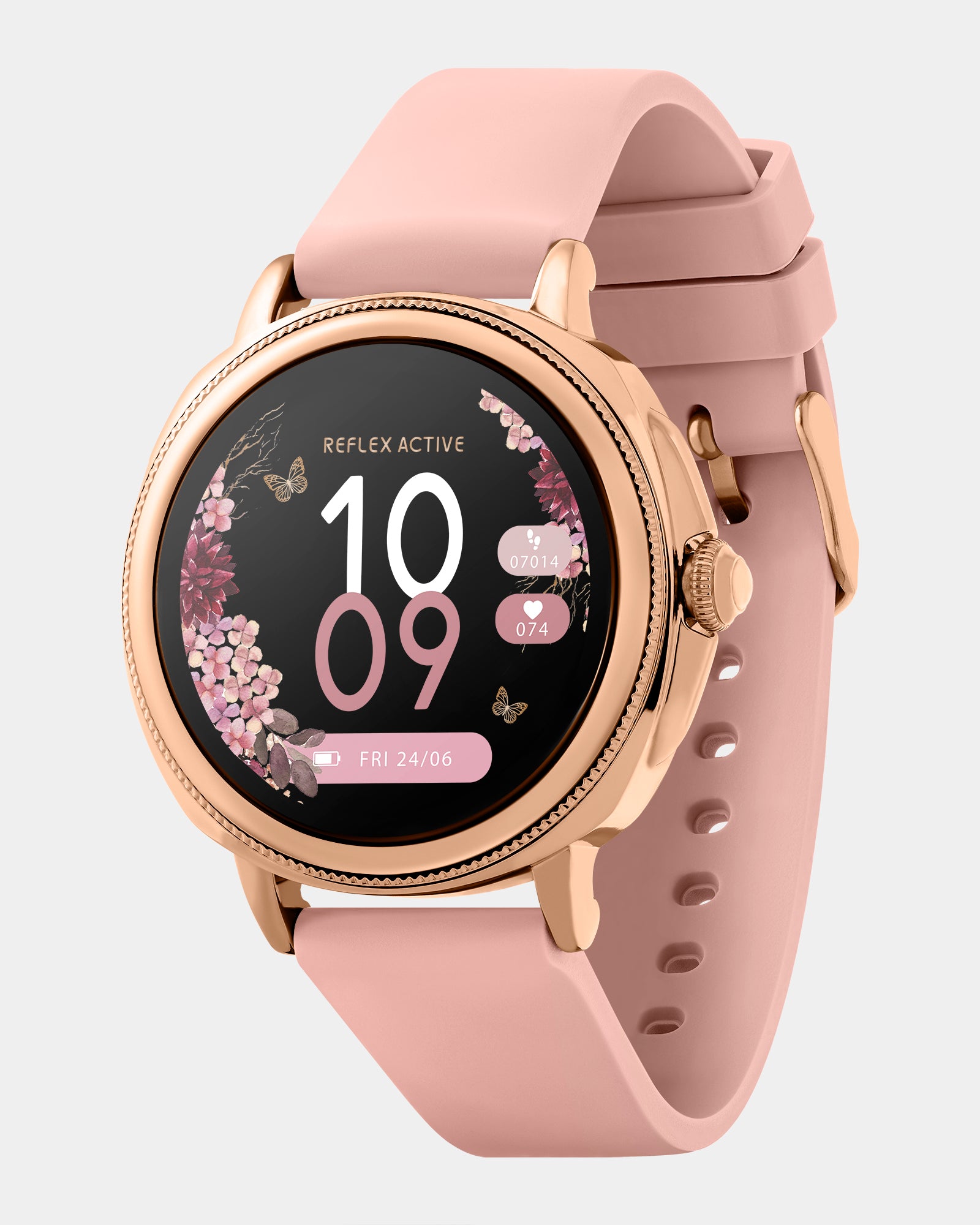 Ladies Pink Rose Pink Smart Watches Reflex Active